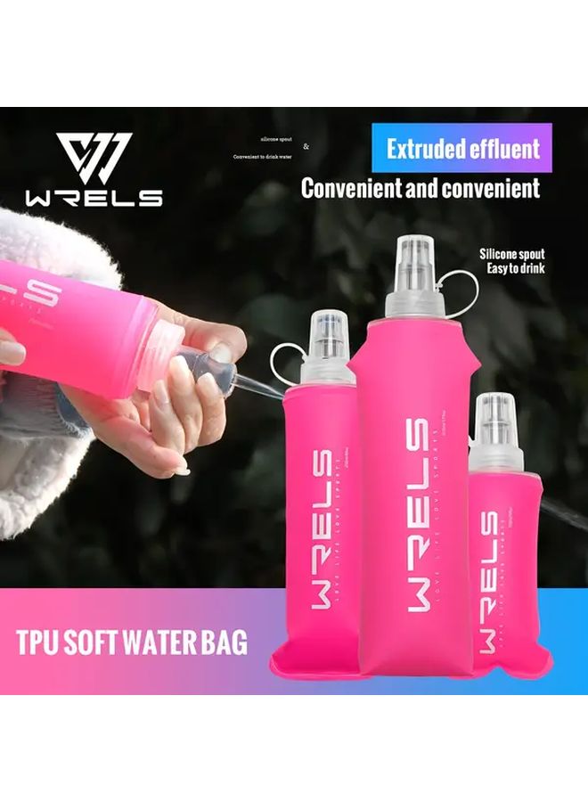 Rose Red 8 45oz Portable Folding Sports Water Bottle BPA Free for Fitness Outdoor Travel - Image 1